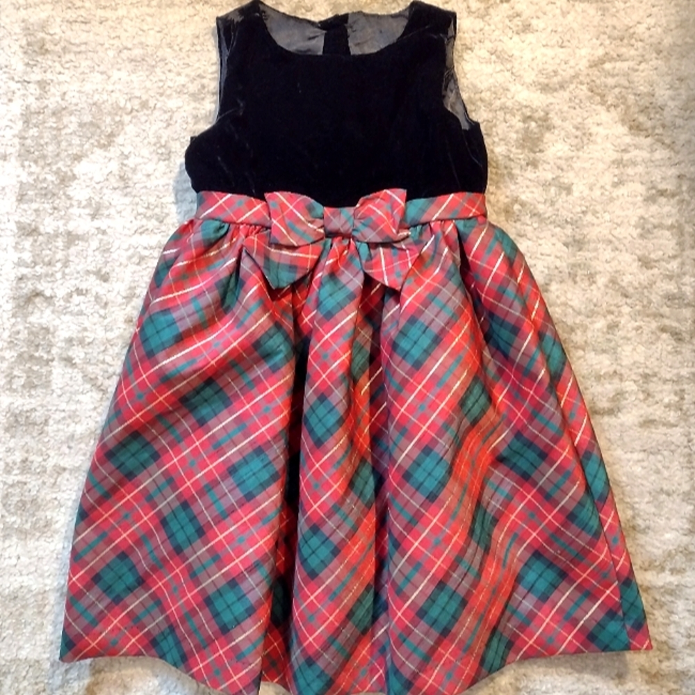 Gymboree Plaid Velvet Dress - Size 5T